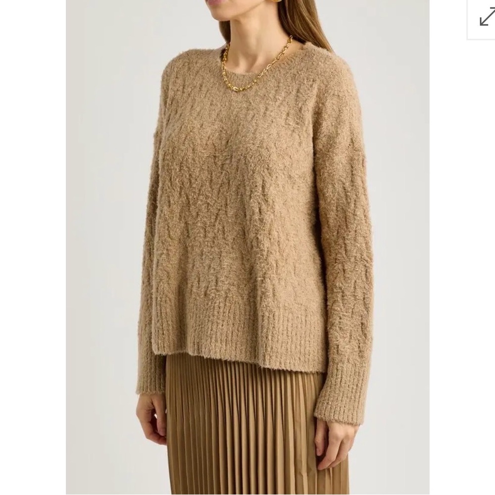 Eileen Fisher 100% Organic Cotton Sweater | Tan Neutral Minimalist Capsule | XXS